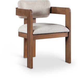 Sacha Linen Textured Fabric Upholstered Dining Chair
