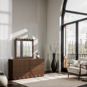 Scallop Oak Veneer Dresser