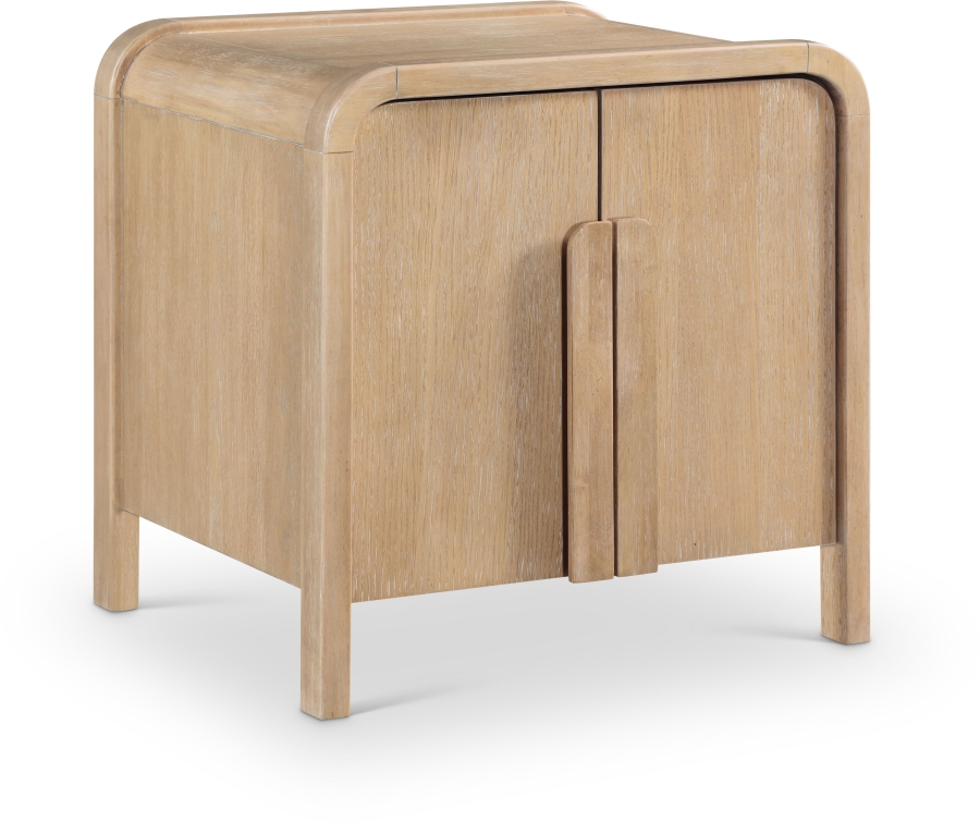 Harmony Oak Veneer And Solid Wood Nightstand - Image 5