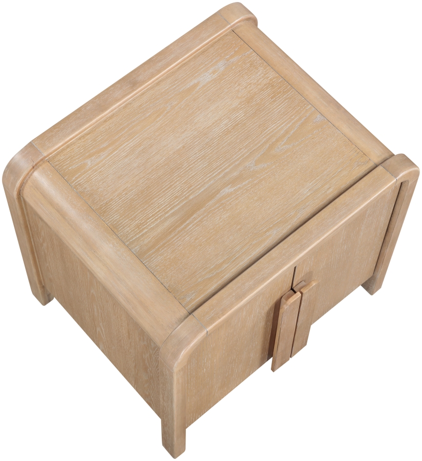 Harmony Oak Veneer And Solid Wood Nightstand - Image 2