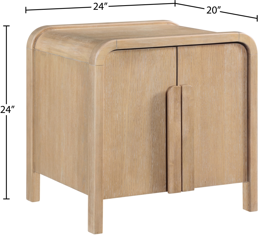 Harmony Oak Veneer And Solid Wood Nightstand - Image 4