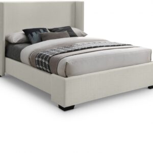 Oxford Linen Textured Fabric Upholstered Bed
