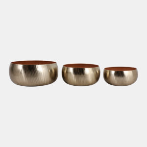 Hanleycross Set Of 3 Gold Planter 6 (In)